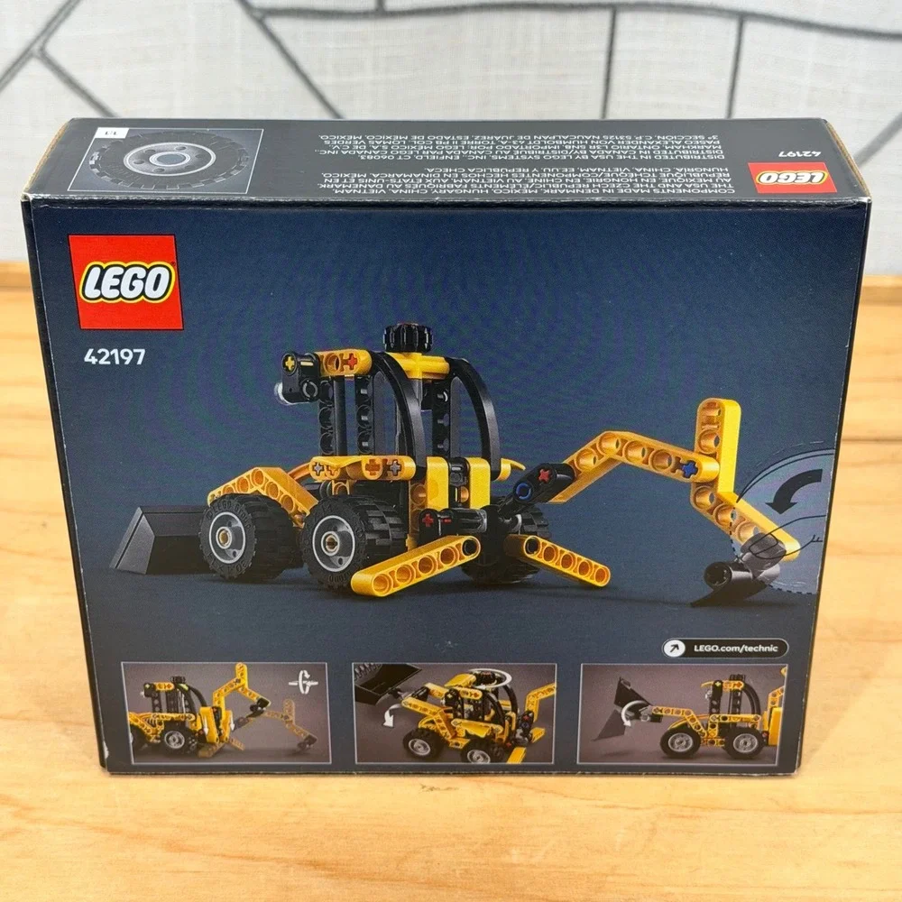 LEGO Technic Backhoe Loader 42197 Building Toy Set 104 Piece Yellow Construction